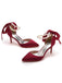 Solid Color Satin Pointed Toe Heels — vintage vintage charm for her modern wardrobe