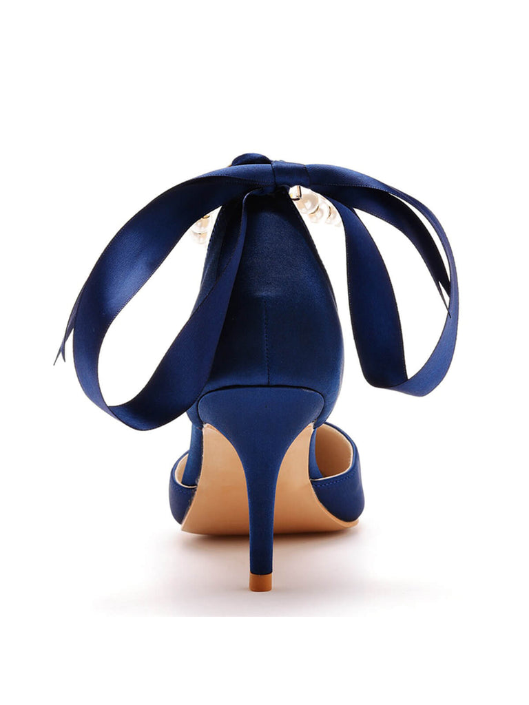 Solid Color Satin Pointed Toe Heels — vintage vintage charm for her modern wardrobe