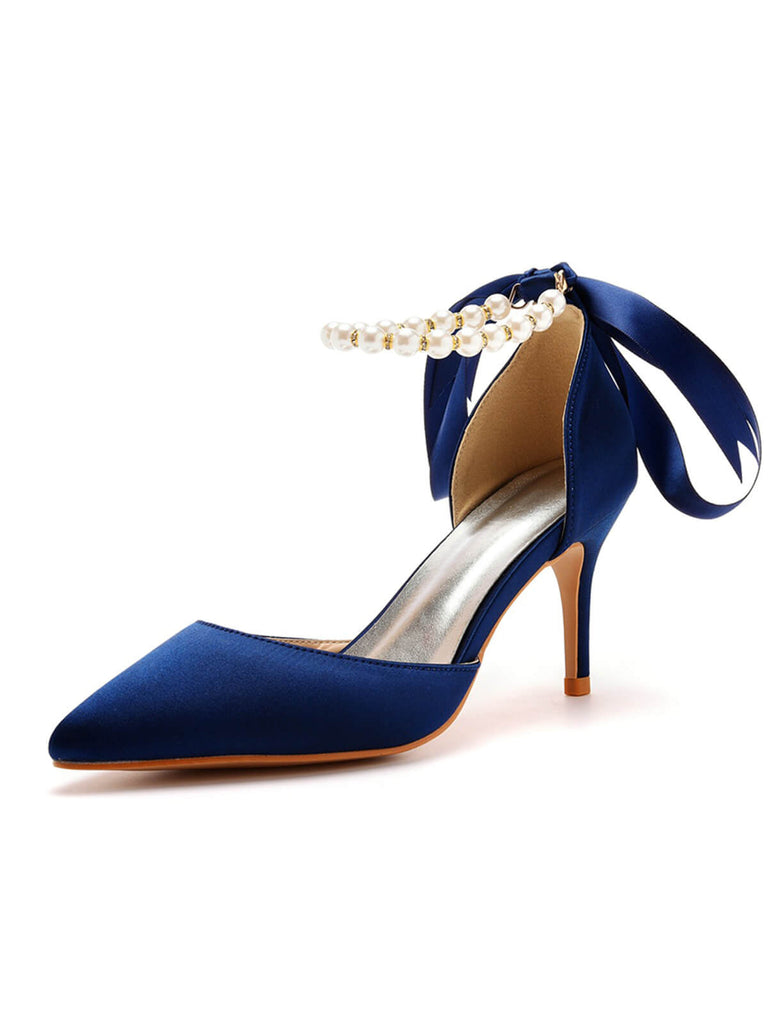 Solid Color Satin Pointed Toe Heels: timeless vintage elegance she makes her own