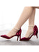 She finds her vintage story in this Solid Color Satin Pointed Toe Heels