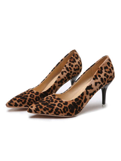 Solid Color Suede Thin Heels Pumps | Retro Stage