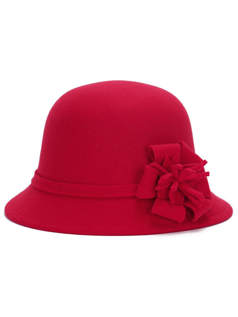 Solid Imitation Wool Knot Cloche Hat - vintage fashion, retro style