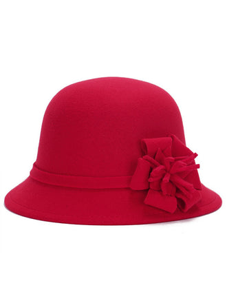 Solid Imitation Wool Knot Cloche Hat - vintage fashion, retro style