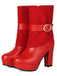Solid PU Leather Ribbed Knit Patchwork High Heels - vintage shoes, retro heels