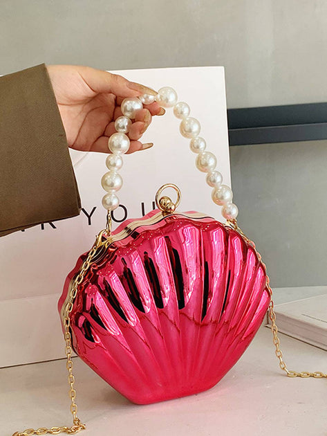Solid Pearl Metal Shell Bag | Retro Stage