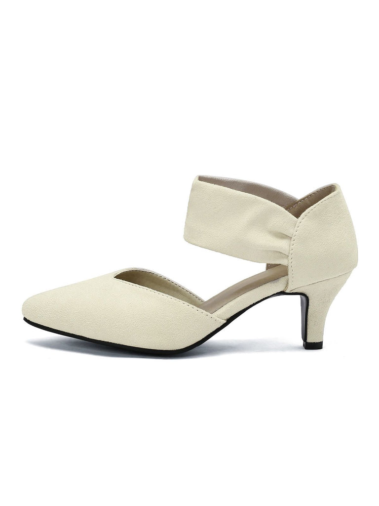 Solid Pointed Toe Suede Kitten Heels: timeless vintage elegance she makes her own