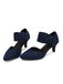 She finds her vintage story in this Solid Pointed Toe Suede Kitten Heels