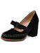 Solid Suede Mary Jane Bow Detail Pumps - vintage fashion, retro style