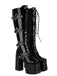 Star Button Gothic Platform High Heels Boots - vintage shoes, retro heels