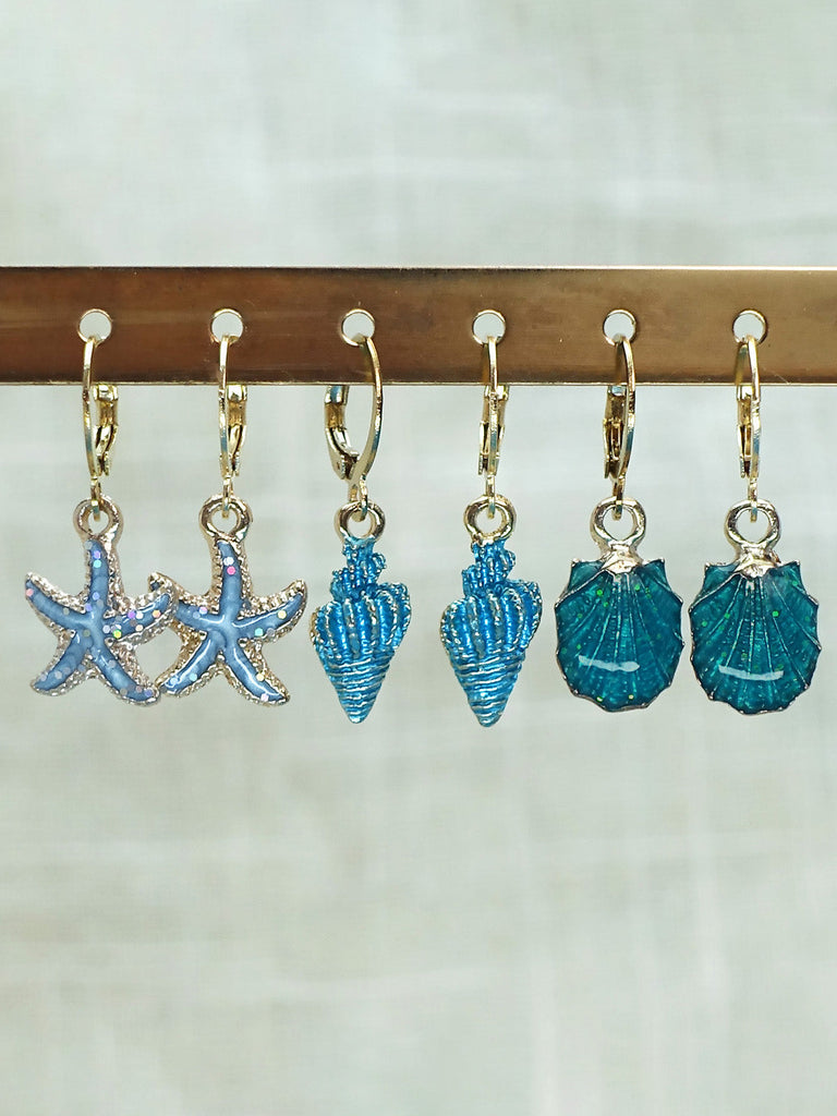 Starfish Shell Ocean Earrings 2