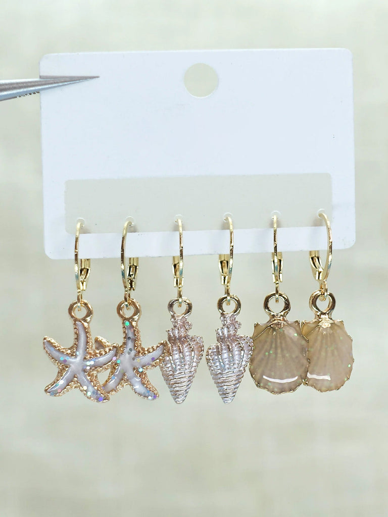 Starfish Shell Ocean Earrings 3