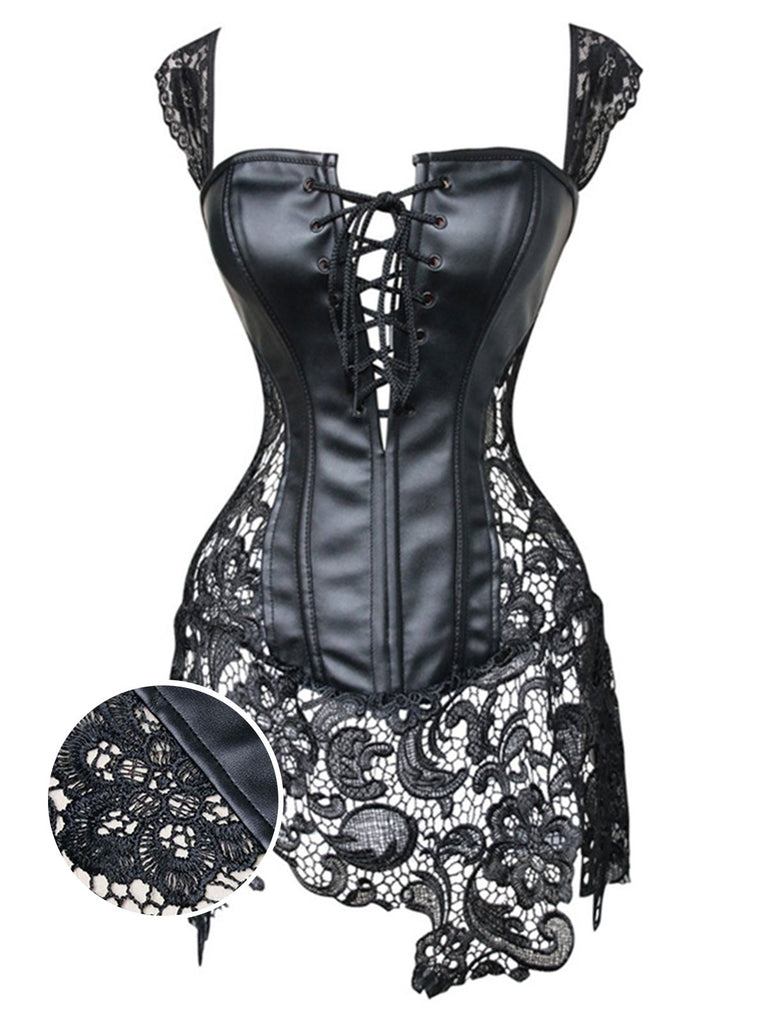 Steampunk Leather Gothic Lace Corset: timeless style reimagined