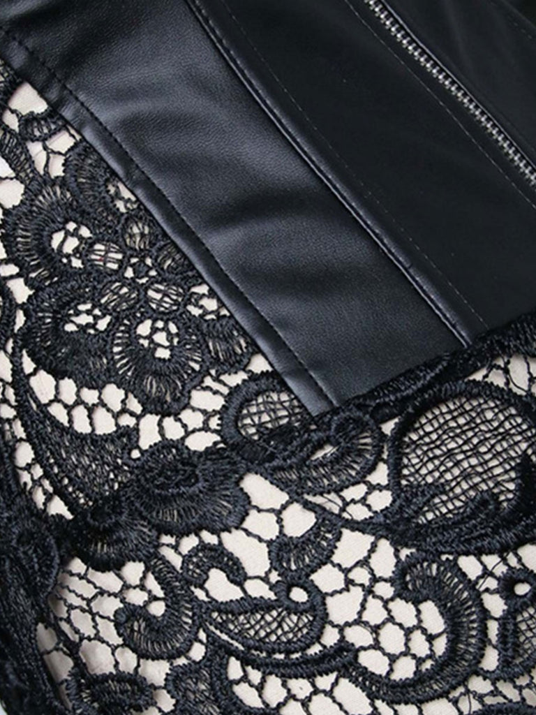 Steampunk Leather Gothic Lace Corset — vintage elegance for the modern woman