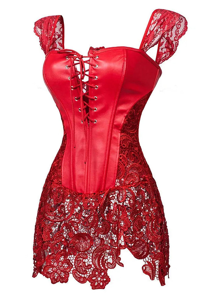 Steampunk Leather Gothic Lace Corset: timeless style reimagined