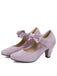 Suede Bow Mary Jane Block Heel Pumps, vintage fashion, retro style - perfect for women who love vintage and retro fashion