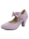 Suede Bow Mary Jane Block Heel Pumps, vintage fashion, retro style - perfect for women who love vintage and retro fashion