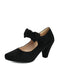Suede Bow Mary Jane Block Heel Pumps, vintage fashion, retro style - perfect for women who love vintage and retro fashion