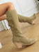Suede Knee Lace-Up Block Heel Boots - vintage shoes, retro heels