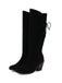 Suede Knee Lace-Up Block Heel Boots - vintage shoes, retro heels