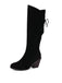 Suede Knee Lace-Up Block Heel Boots - vintage shoes, retro heels