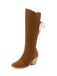 Suede Knee Lace-Up Block Heel Boots, vintage fashion, retro style - perfect for women who love vintage and retro fashion