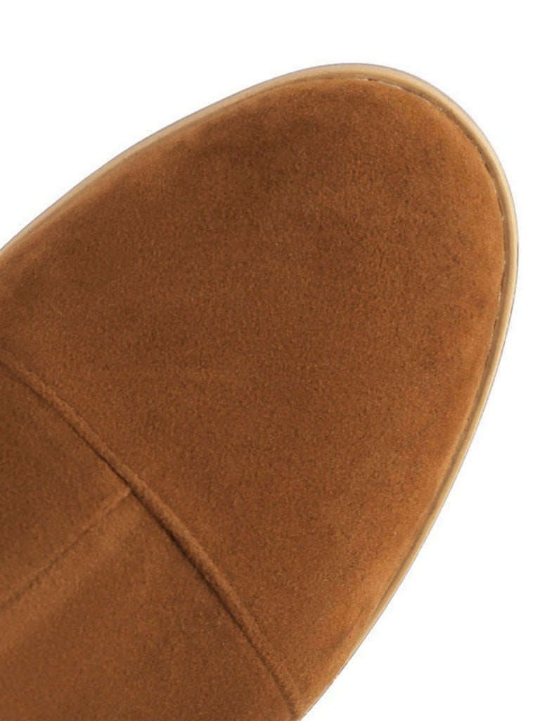 Suede Knee Lace-Up Block Heel Boots, vintage fashion, retro style - perfect for women who love vintage and retro fashion