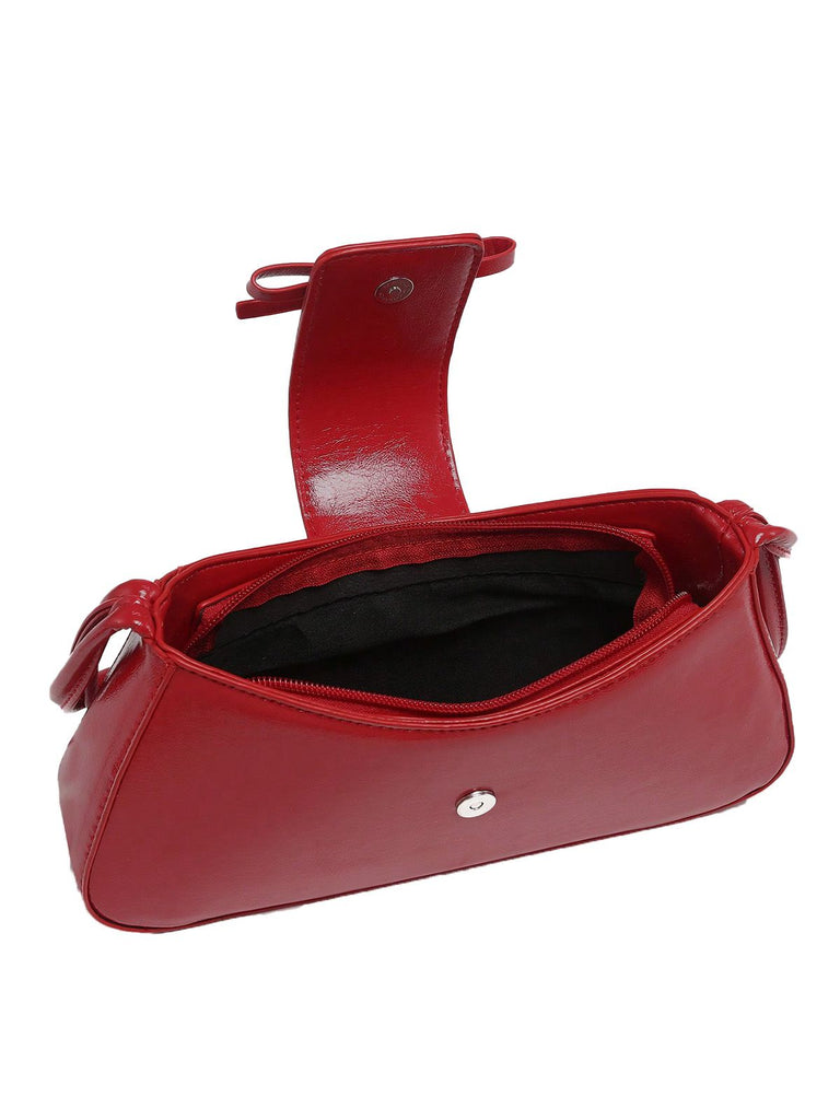 Vintage Leather Bow Baguette Bag