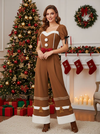 Turmeric 1950s Gingerbread Raw Hem jumpsuit, vintage romper, retro jumpsuit - perfect for women who love vintage and retro fashion