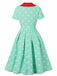 Turquoise 1950s Patchwork Polka Dots Dress: where 1950s romance meets her modern spirit