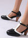Two-Tone T-Strap Mary Jane Block Heel Pumps - vintage shoes, retro heels