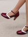 Two-Tone T-Strap Mary Jane Block Heel Pumps - vintage shoes, retro heels