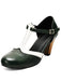 Two-Tone T-Strap Mary Jane Block Heel Pumps - vintage shoes, retro heels
