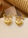 Valentine Alloy Bow Heart Drop Earrings - vintage fashion, retro style