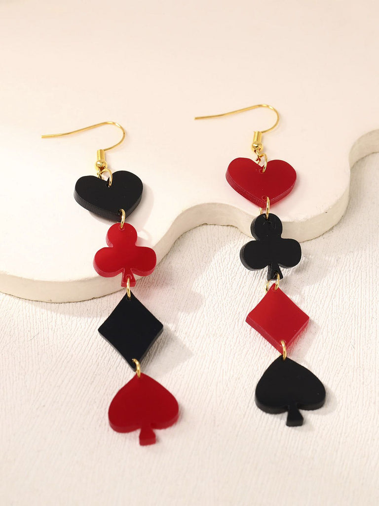 Valentine's Poker Card Suit Combo Earrings - vintage fashion, retro style