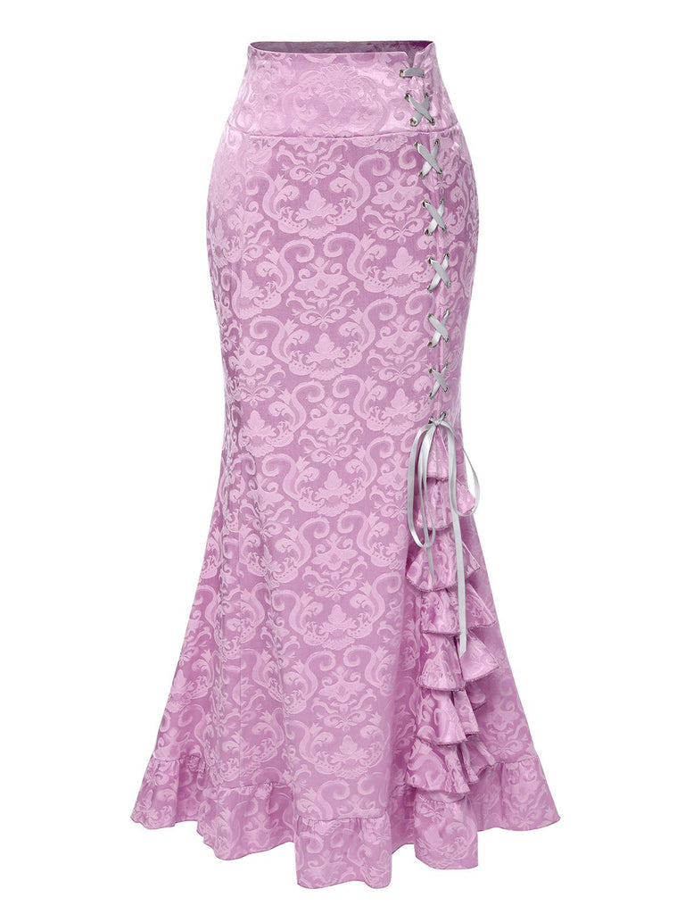 Vintage 1930s Punk Lace-Up Mermaid Skirt, vintage skirt, retro style - perfect for women who love vintage and retro fashion