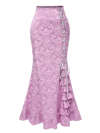 Vintage 1930s Punk Lace-Up Mermaid Skirt, vintage skirt, retro style - perfect for women who love vintage and retro fashion