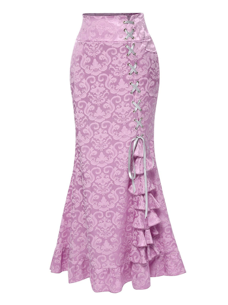 Vintage 1930s Punk Lace-Up Mermaid Skirt, vintage skirt, retro style - perfect for women who love vintage and retro fashion