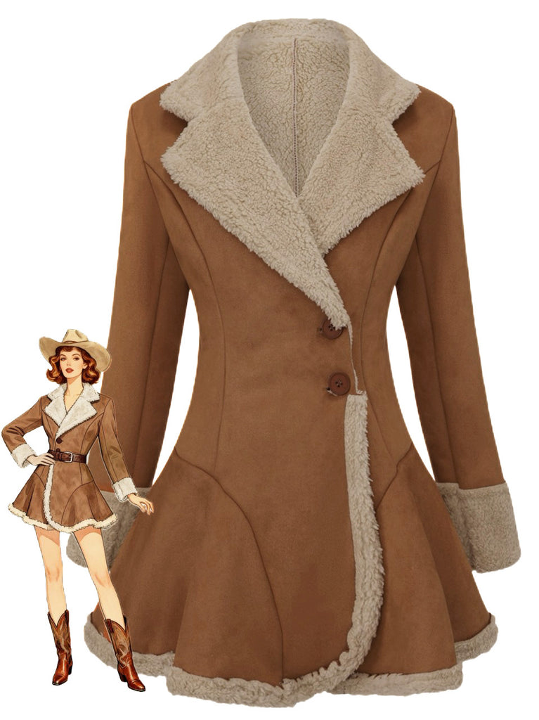 Vintage 1970s Lapel Flared Hem Suede Jacket | Retro Stage