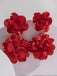 Vintage 3D Large Floral Long Earrings - vintage fashion, retro style