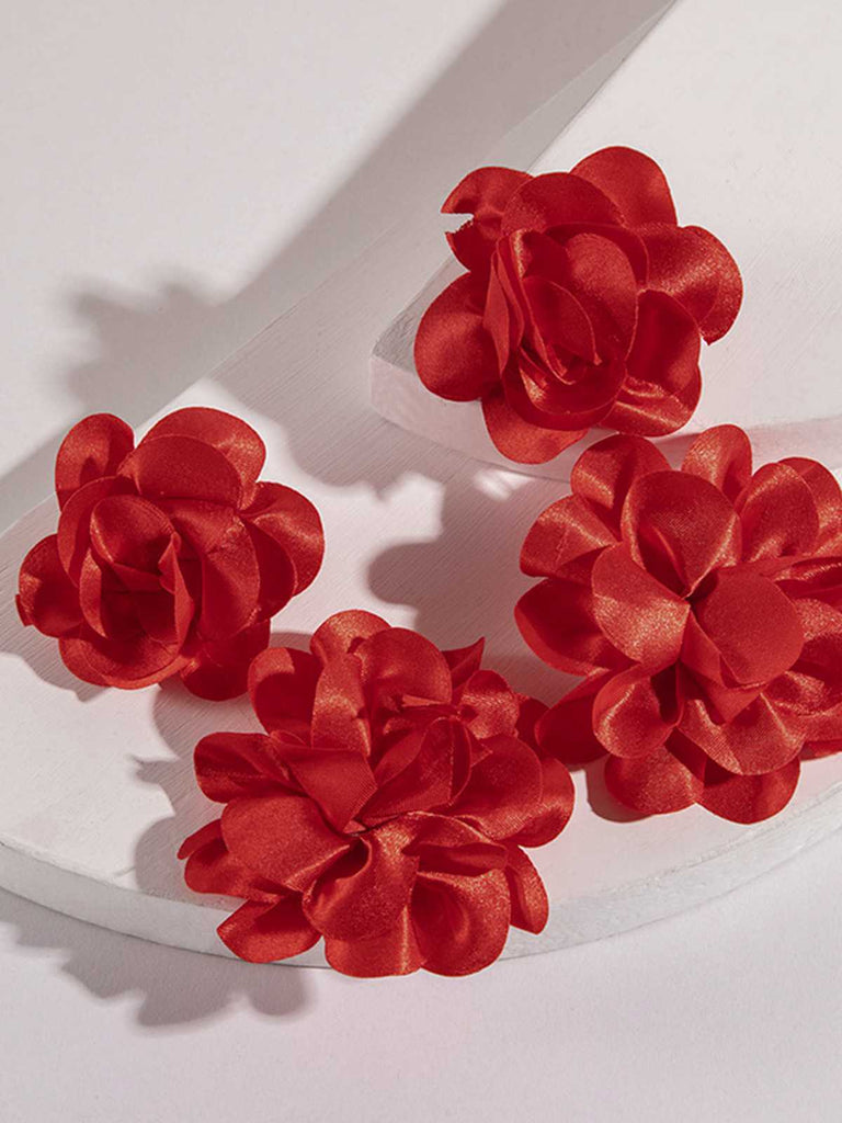 Vintage 3D Large Floral Long Earrings - vintage fashion, retro style