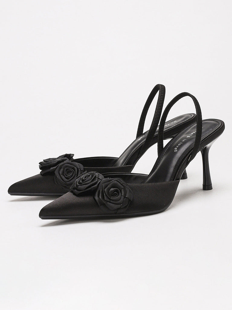 Vintage 3D Pointed-Toe High Heel Pumps - vintage fashion, retro style, classic elegance for vintage lovers