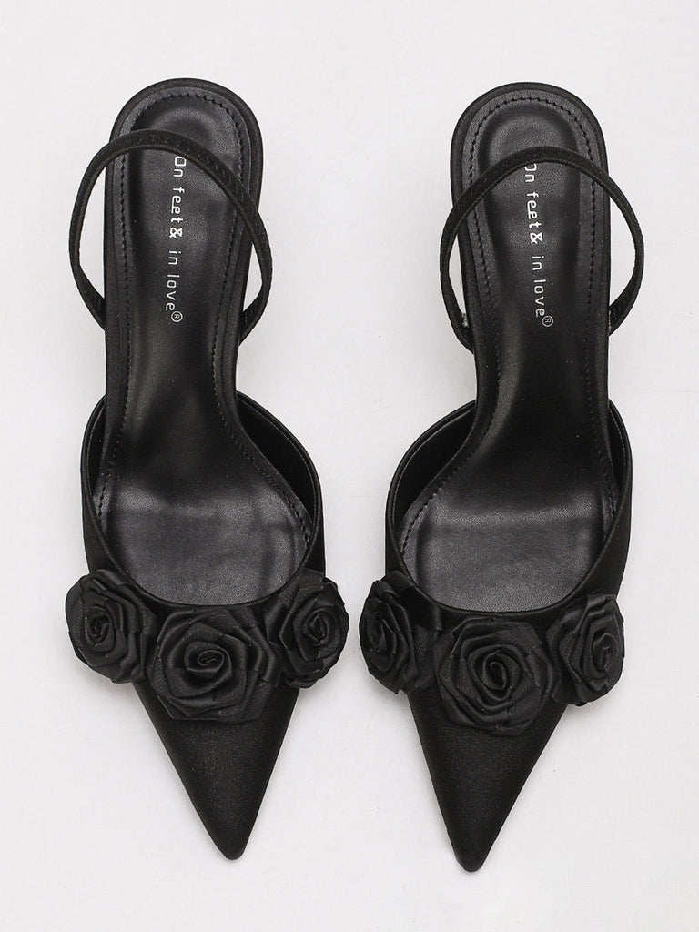 Vintage 3D Pointed-Toe High Heel Pumps - vintage fashion, retro style, classic elegance for vintage lovers