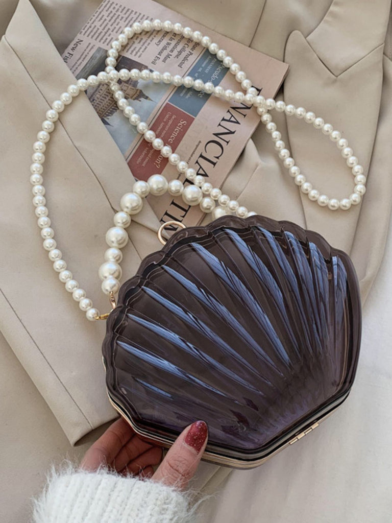 Vintage 3D Seashell Transparent Pearl Chain Bag - vintage fashion, retro style