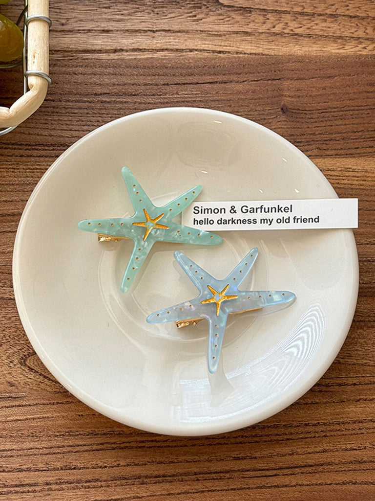 Vintage Acetate Acid Starfish Metal Alligator Hair Clip, vintage fashion, retro style - perfect for women who love vintage and retro fashion