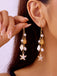 Vintage Alloy Starfish & Conch & Pearl Earrings - vintage fashion, retro style