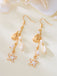 Vintage Alloy Starfish & Conch & Pearl Earrings - vintage fashion, retro style