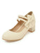 She finds her 1950s story in this Vintage Bow Round Toe Cone Heel Shoes
