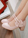 This Vintage Bow Round Toe Cone Heel Shoes whispers 1950s secrets to those who notice