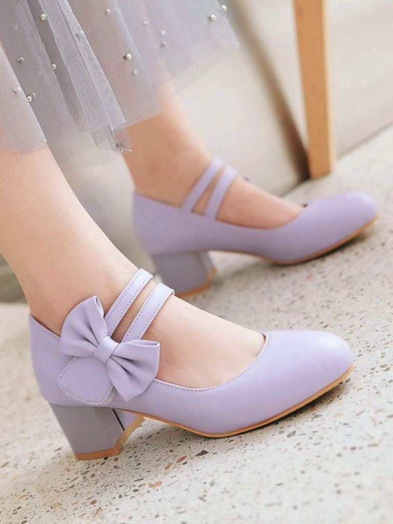 Vintage Bow Round Toe Cone Heel Shoes — 1950s vintage charm for her modern wardrobe