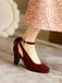 Vintage Bowknot Chunky High Heel Suede Shoes: timeless 1950s elegance she makes her own